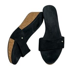 UGG Basil Suede Wedge Slip On Sandals